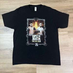 Top Rank Boxing Teofimo Lopez VS Sandor Martin Fight Match Black Tee Size L NYC
